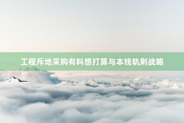 工程斥地采购有料想打算与本钱轨则战略